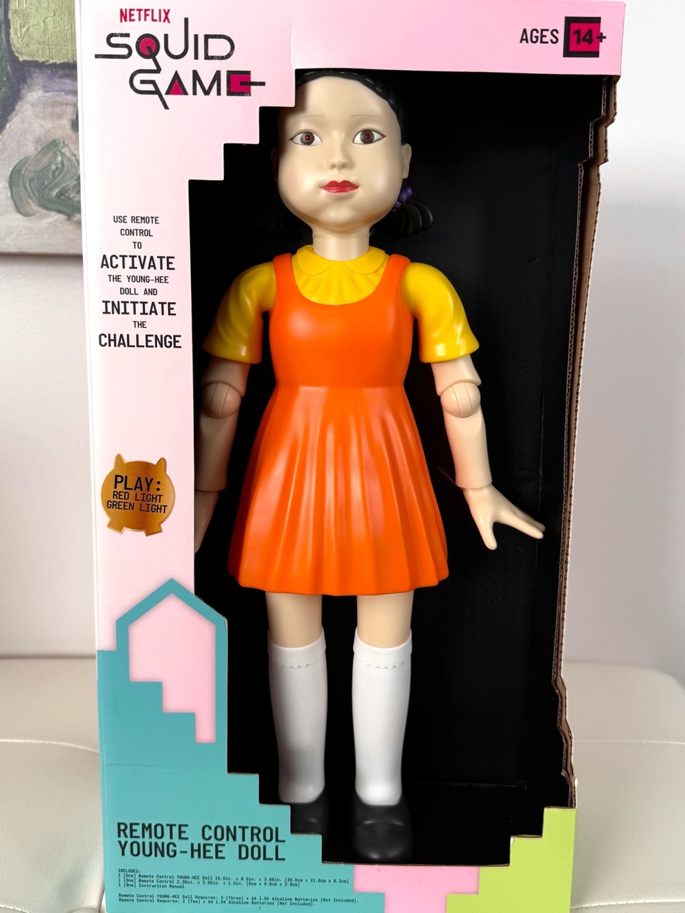 Netflix Squid Game Remote Control Young-Hee Doll - Orange & Yellow